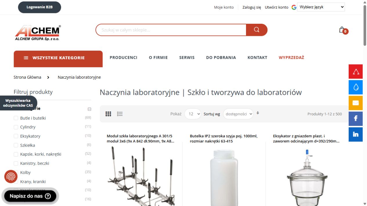 Szeroki widok sklepu Alchem