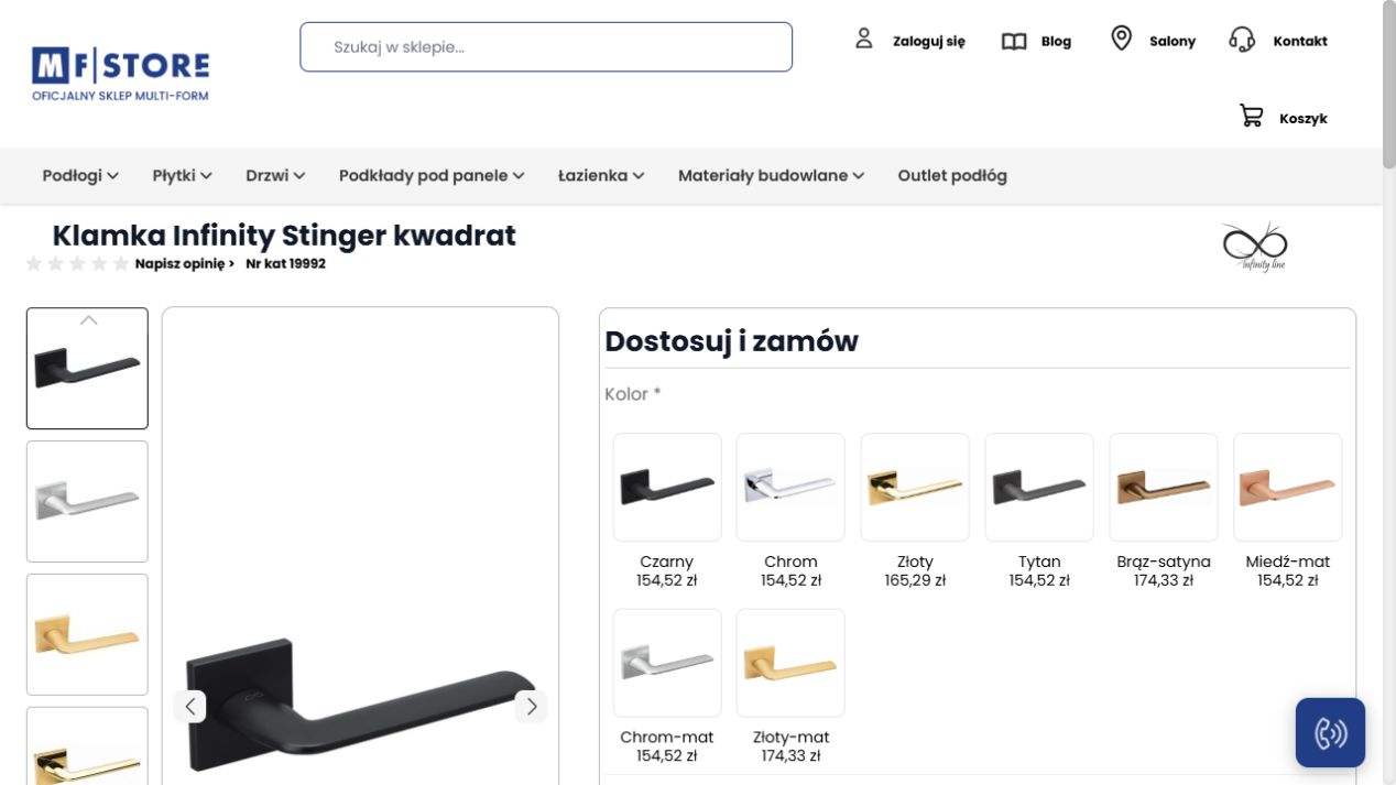 Szeroki widok sklepu MF Store